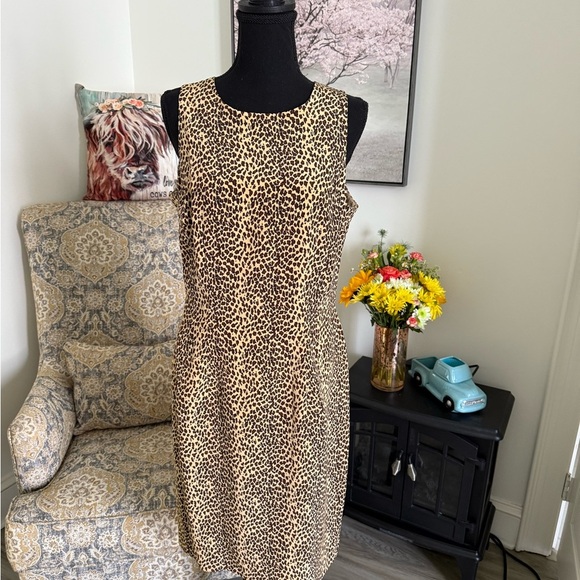 Maggy London Tan Sheath Mini Dress Crew Neck Sleeveless - Picture 1 of 5